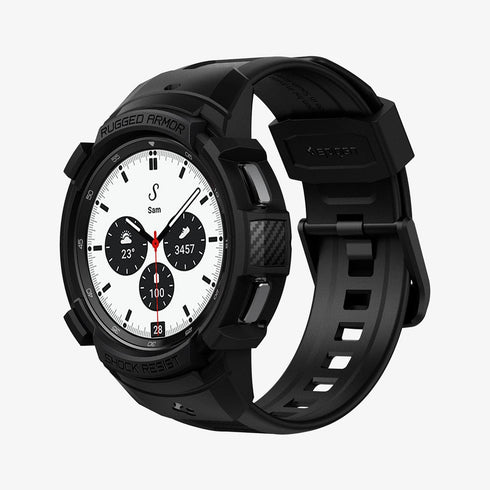 ACS06488 - Galaxy Watch 6 Classic (47mm) Case Rugged Armor Pro in black showing the front